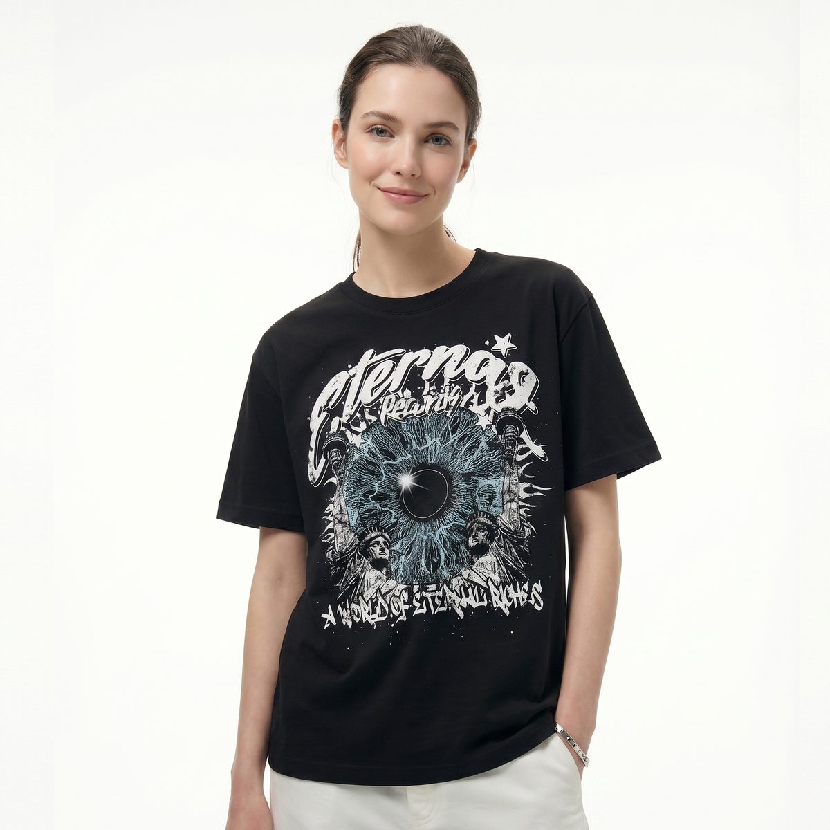 Printed black T-Shirt - SILAMON